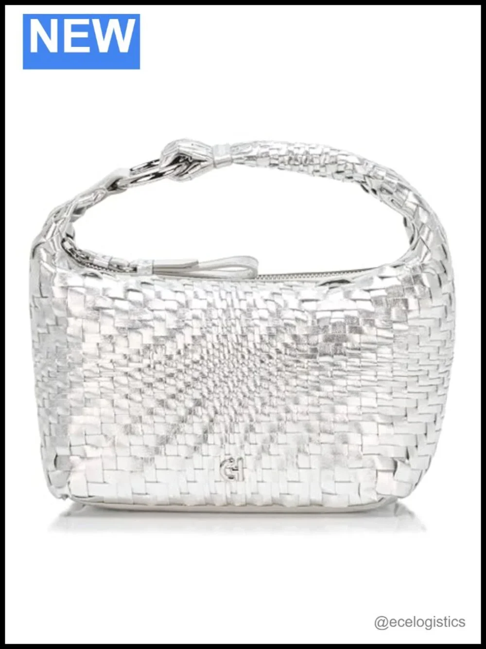 Cole Haan Mini Hobo Bag Silver Woven